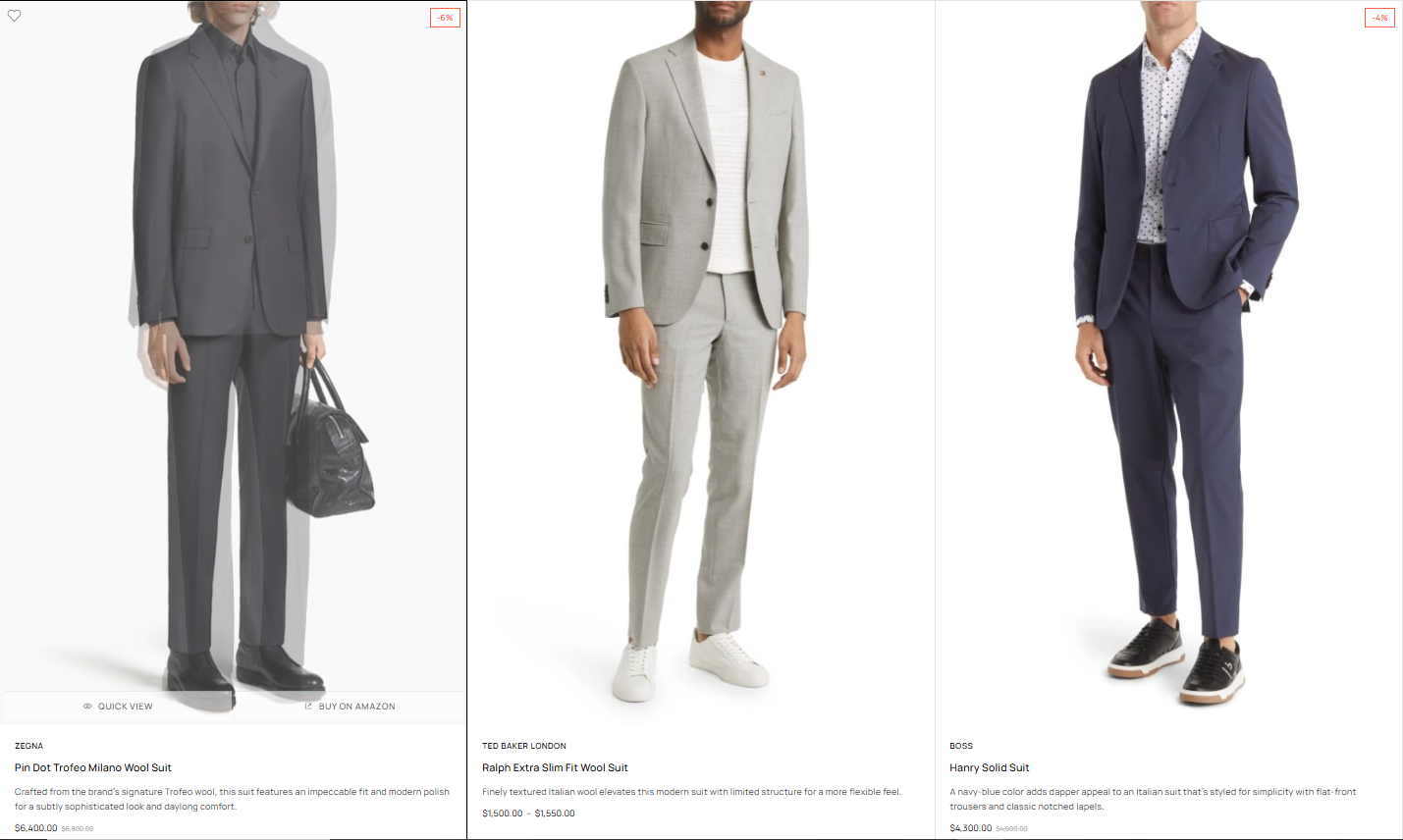 Pin Dot Trofeo Milano Wool Suit